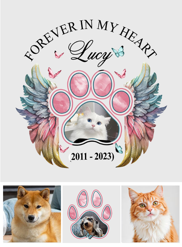 Für immer in meinem Herzen – Personalisierter Hunde-Aufkleber (gestanzt)