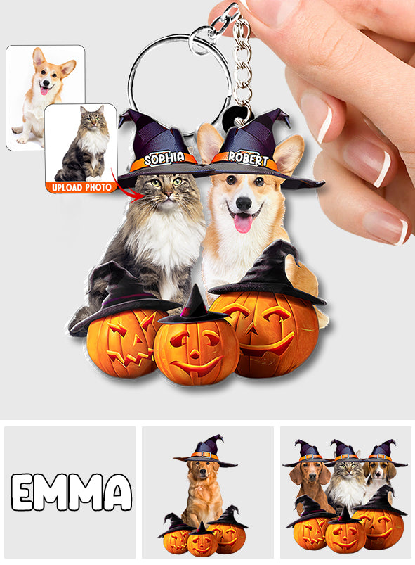 Cute Halloween Pets - Personalized Dog Custom Shaped Keychain