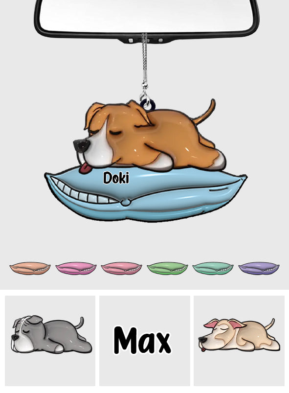 Ich liebe meine Hunde – Personalisierter Autoanhänger mit Hundemotiv