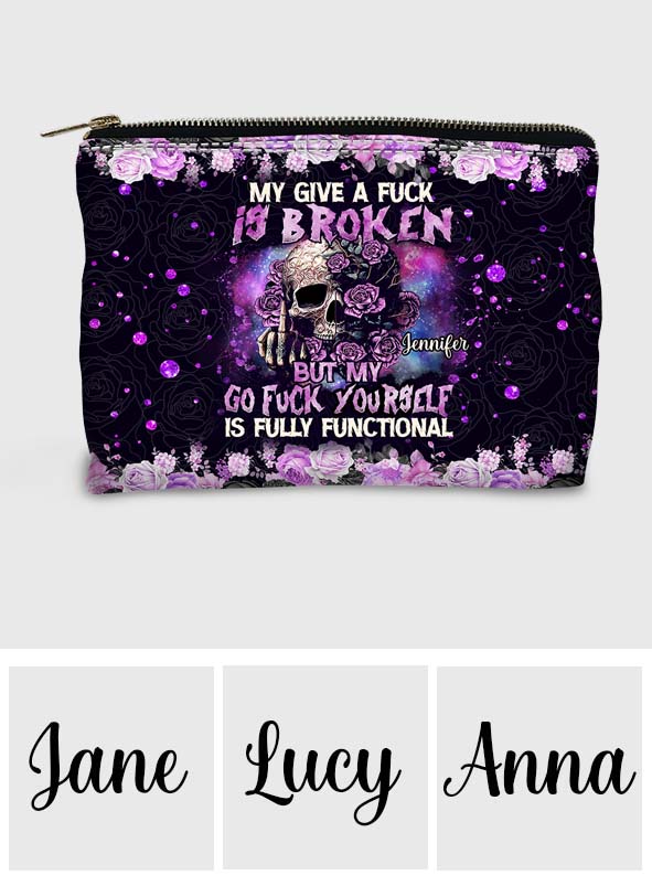 Mein "Scheiß drauf" ist kaputt, aber mein "Leck mich am Arsch" funktioniert einwandfrei – personalisierte Totenkopftasche