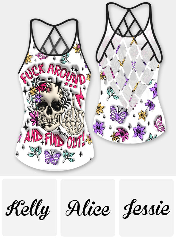 Verarsche es und finde es heraus – personalisiertes Totenkopf-Kreuz-Tanktop