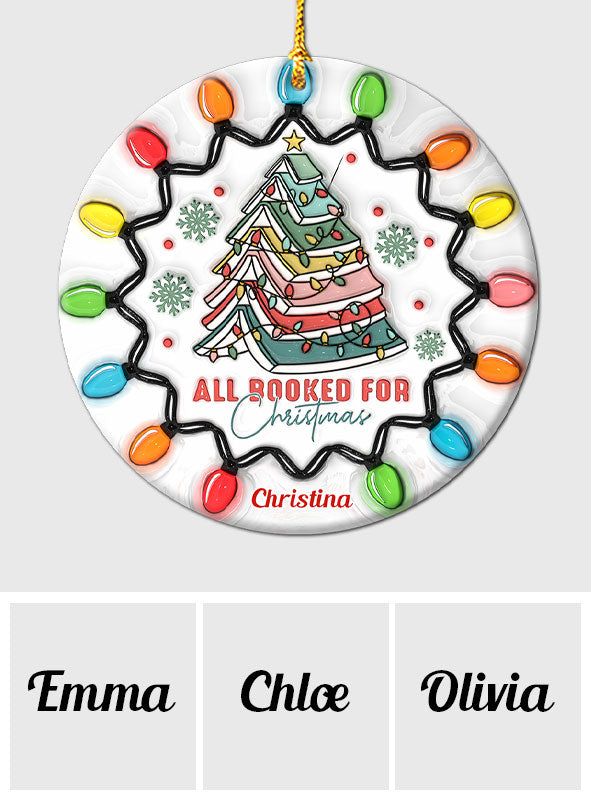 All Booked For Christmas - Personalized Book Ornament