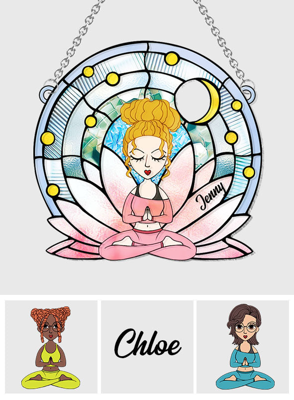 Namaste – Personalisierter Yoga-Fensterhänger-Sonnenfänger