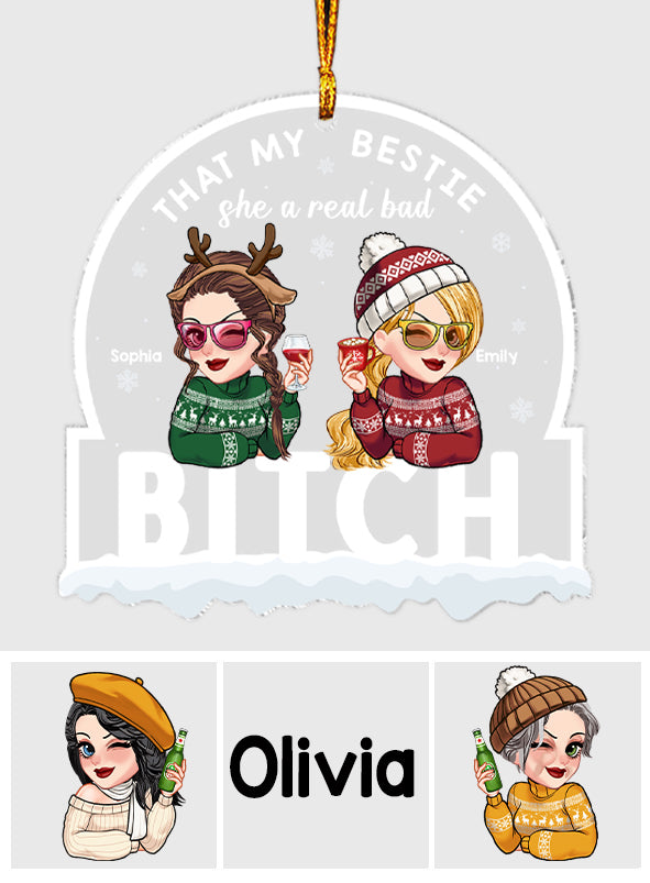 That's My Best Friend - Personalized Bestie Transparent Ornament