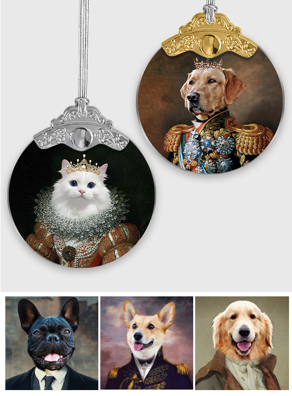 Individuelles königliches Haustierporträt – Personalisierter Hunde-Vintage-Anhänger