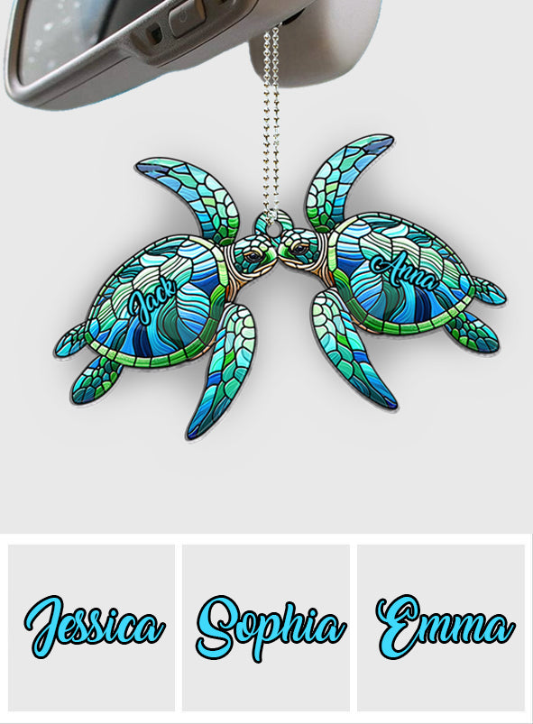 Ich liebe Schildkröten – Personalisierter Schildkröten-Autoanhänger