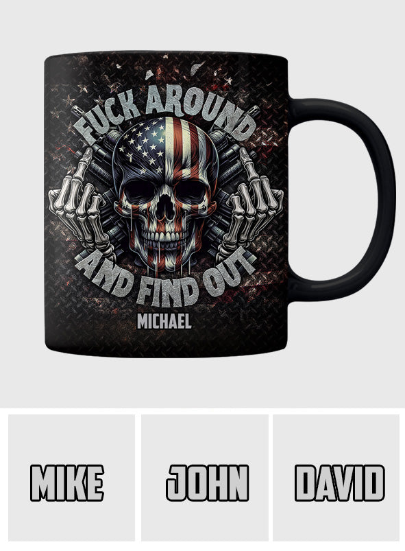 Amerikanische Flagge Skelett - Personalisierte Totenkopf-Tasse