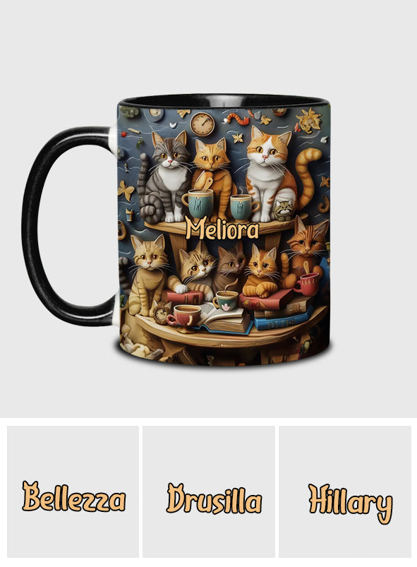 Einfach Katzen lieben – Personalisierte Tasse im Vintage-Stil mit Katzenmotiv