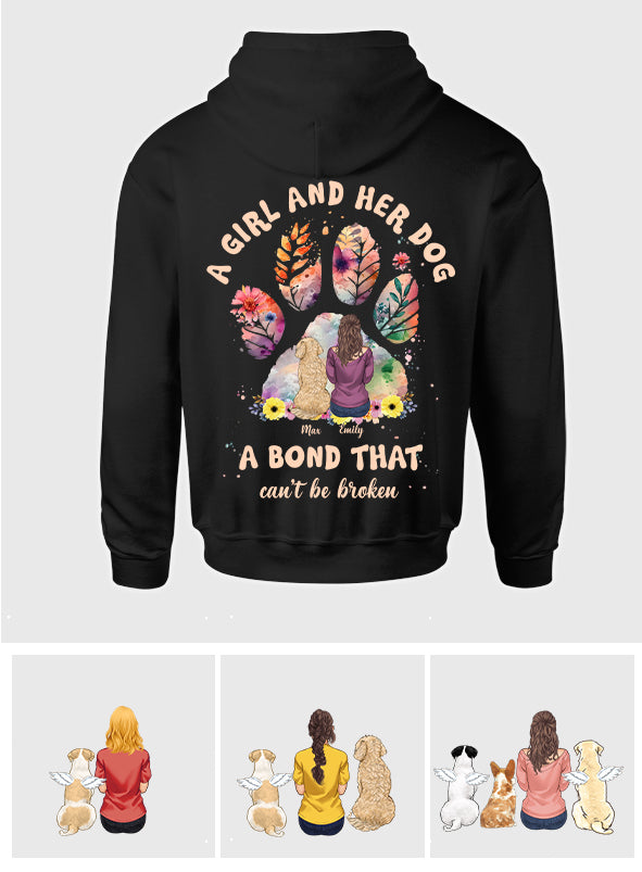 A Girl And Her Gog A Bond That Can't Be Broken - Personalized Dog T-shirt and Hoodie