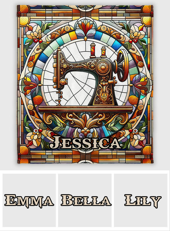 Bunte Nähmaschine – personalisierte Nähdecke