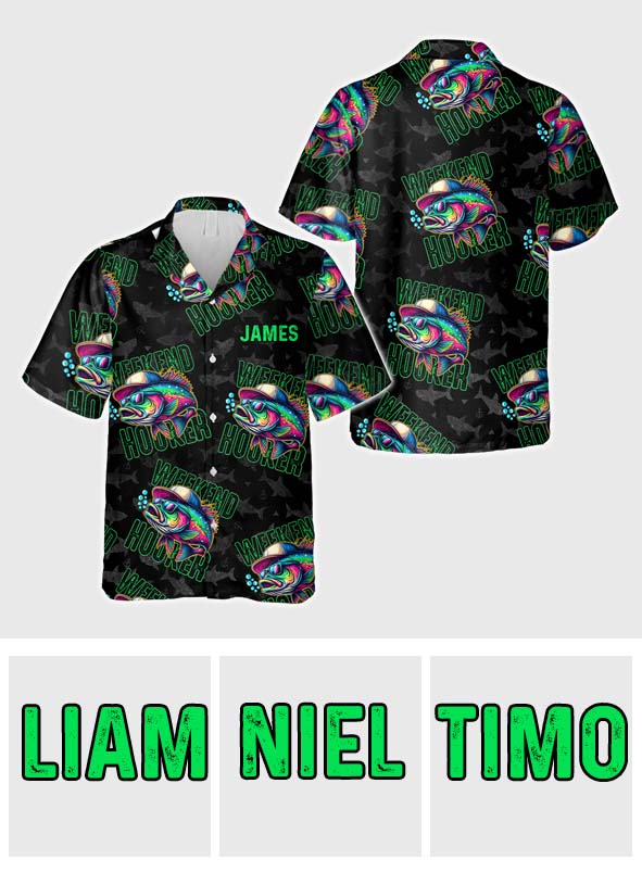 Weekend Hooker – Personalisiertes Hawaiihemd zum Angeln