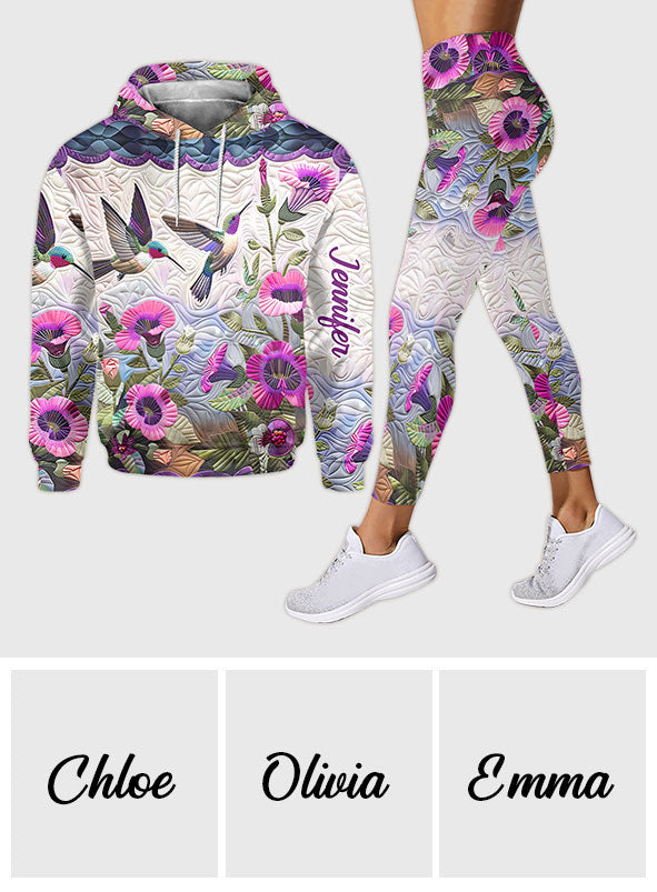 Wunderschöner Kolibri – Personalisierter Kolibri-Hoodie und Leggings