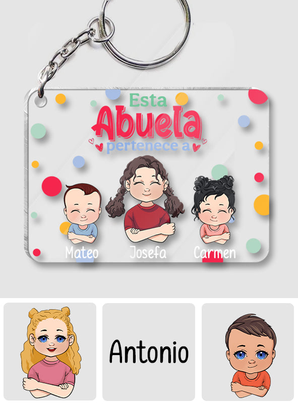 Esta Abuela Pertenece A – Personalisierter transparenter Oma-Schlüsselanhänger
