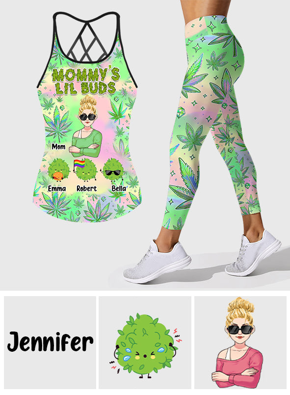 Mommy Lil Buds – Personalisiertes Tanktop und Leggings mit Mutterkreuz