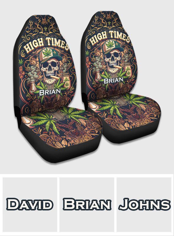 High Times Skull 420 – Personalisierte Sitzbezüge für Cannabis-Fans