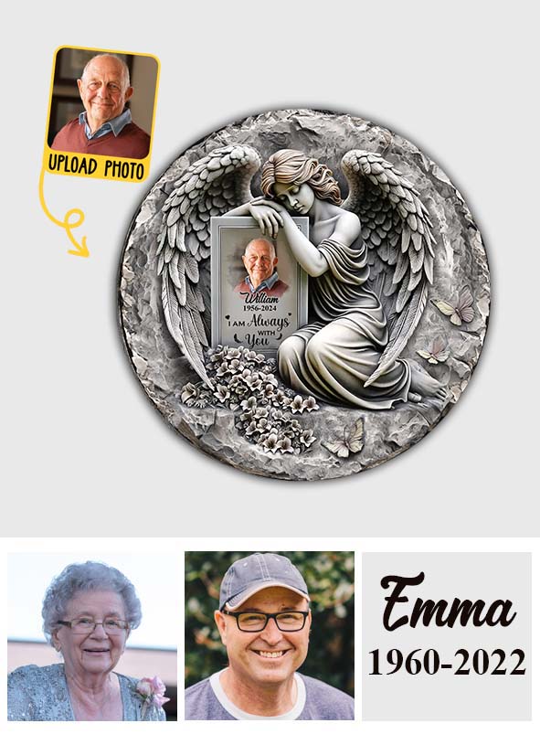 Ich bin immer bei dir – Personalisierter runder Gedenkstein