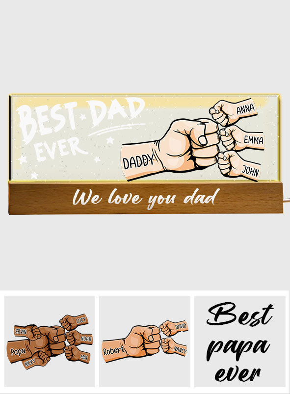 Daddy's Team Unbreakable Bond Best Dad Ever - Personalized Father Custom LED Night Light