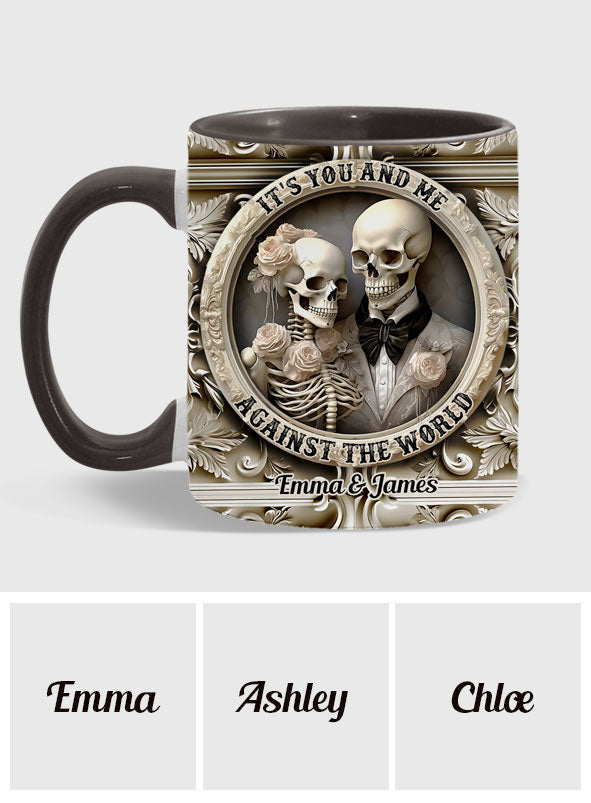 Wir beide gegen den Rest der Welt – personalisierte Tasse für Paare