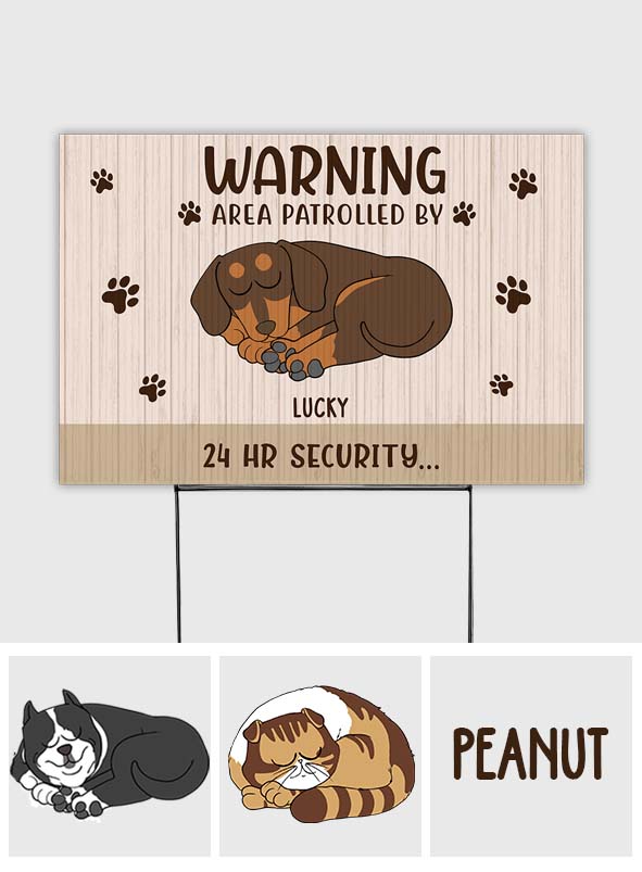24 Hour Security - Personalized Dog Yard Sign