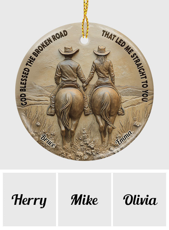 Gott segnete den holprigen Weg, der mich direkt zu dir führte – personalisierter Keramikkreis für Paare