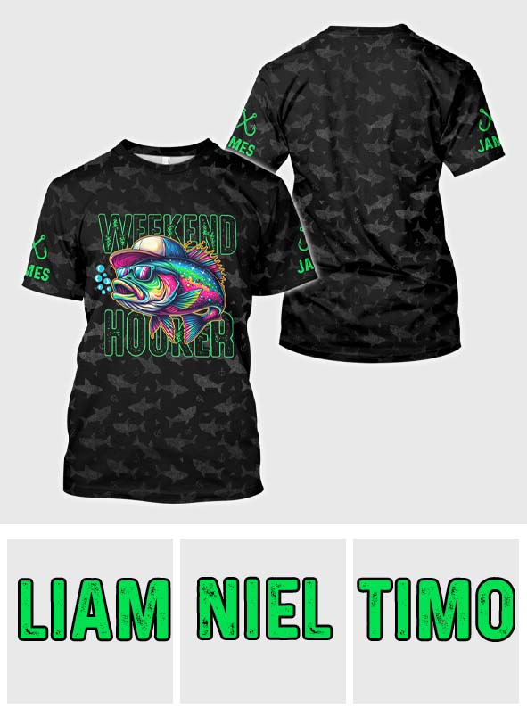 Weekend Hooker – Personalisiertes Angelshirt