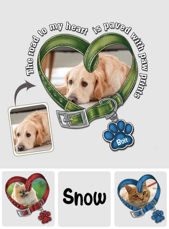 You Left Paw Prints Forever In My Heart Dog Cat Memorial - Personalized Dog Decal Full