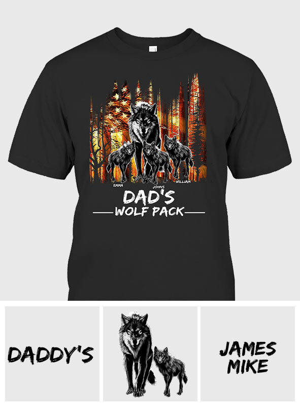 Dad's Wolf Pack - Personalized Father T-shirt And Hoodie