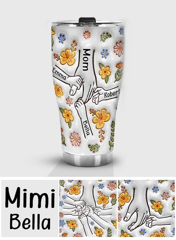 Händchenhaltende Oma, Mama, Nana – Personalisierter Mutter-Trinkbecher