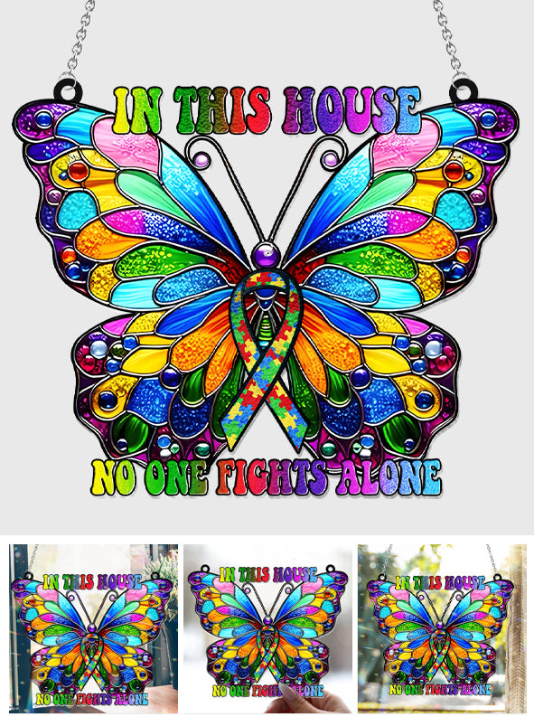 In diesem Haus kämpft niemand allein – Fensterhänger-Sonnenfänger zur Sensibilisierung für Autismus