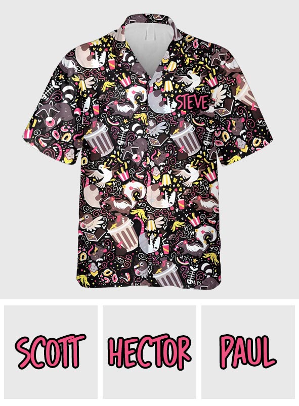 Mein Krafttier frisst Müll – personalisiertes Waschbär-Hawaiihemd