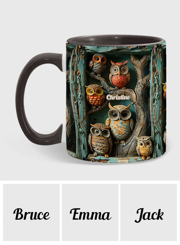 Einfach ein Mädchen, das Eulen liebt – personalisierte Tasse mit Eulenmotiv
