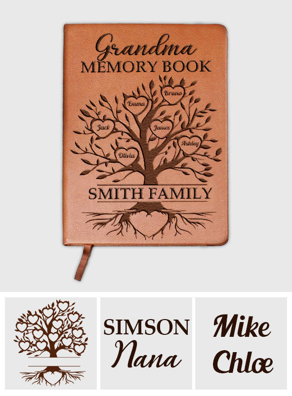Grandma/ Grandpa/ Abuela... Memory book - Personalized Grandma Leather Journal