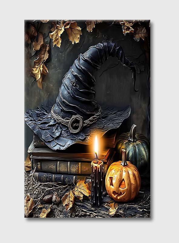 A Witch's Autumn Ritual - Witch Canvas And Poster