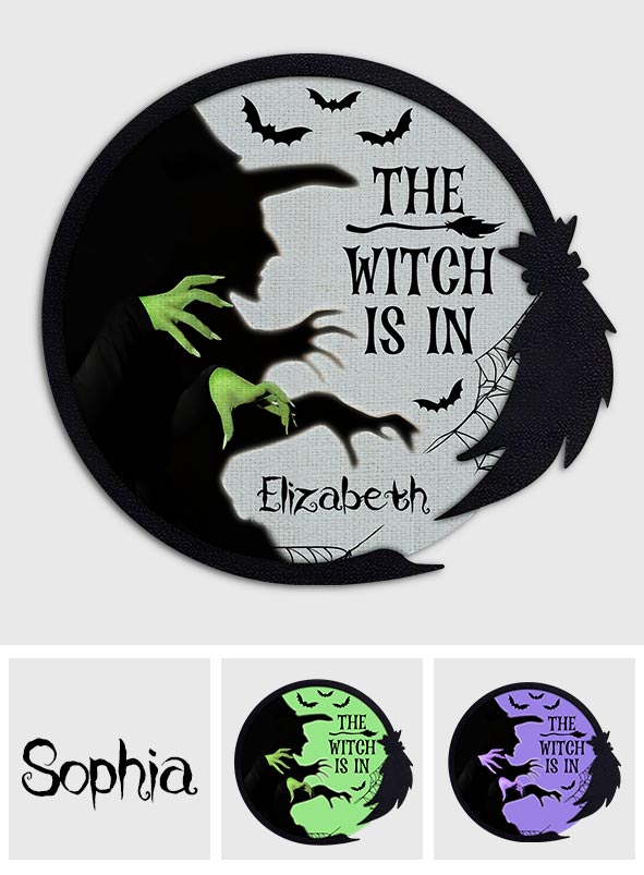 The Witch Is In - Personalized Witch Shaped Doormat