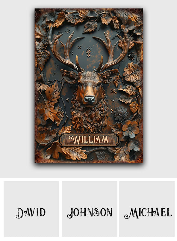 Stunning Deer - Personalized Hunting Rectangle Metal Sign