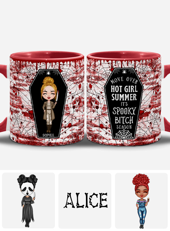 Sommerliche Sommerzeit naht, jetzt ist die Zeit der gruseligen Zicken! - Personalisierte Tasse mit Akzent