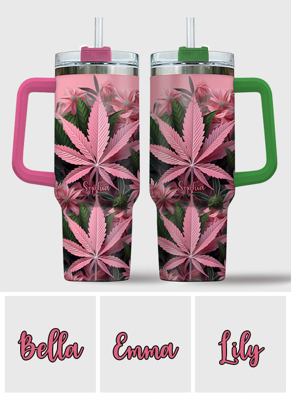 Pink Stoner Chick – Personalisierter Weed-Becher mit Henkel