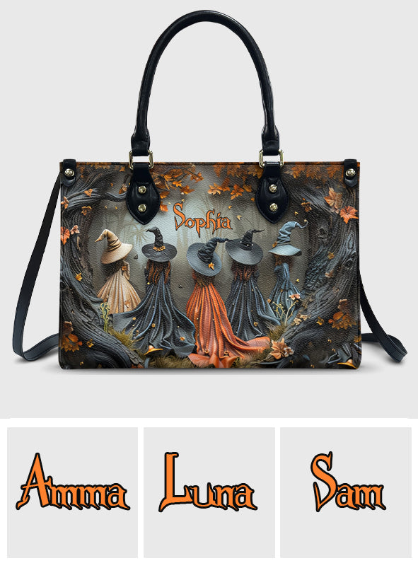 Wunderschöne Hexe – personalisierte Hexen-Lederhandtasche