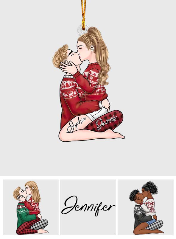 I Love You - Personalized Couple Custom Shaped Ornament