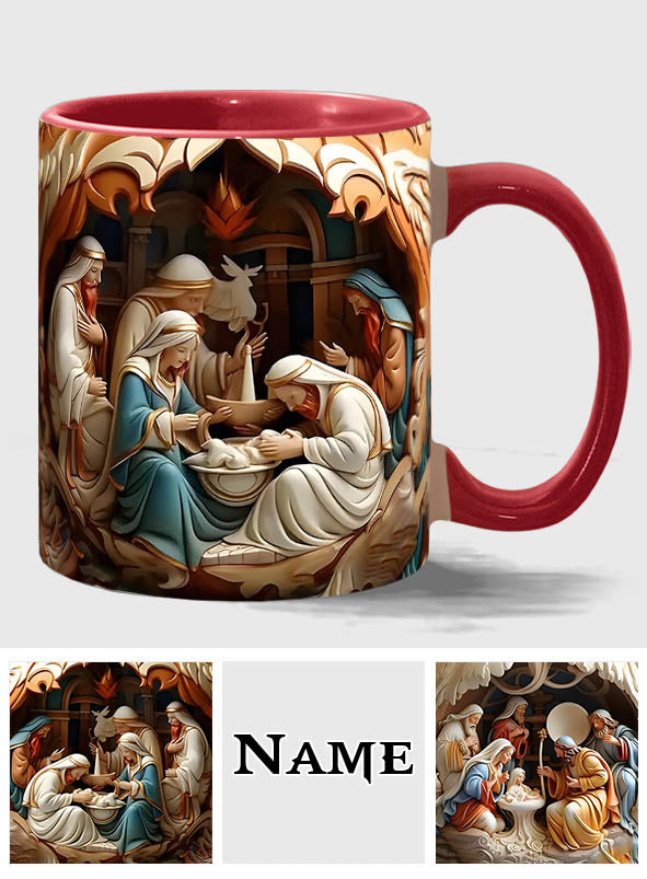 O Come Let Us Adore Him - Personalized Christian Accent Mug