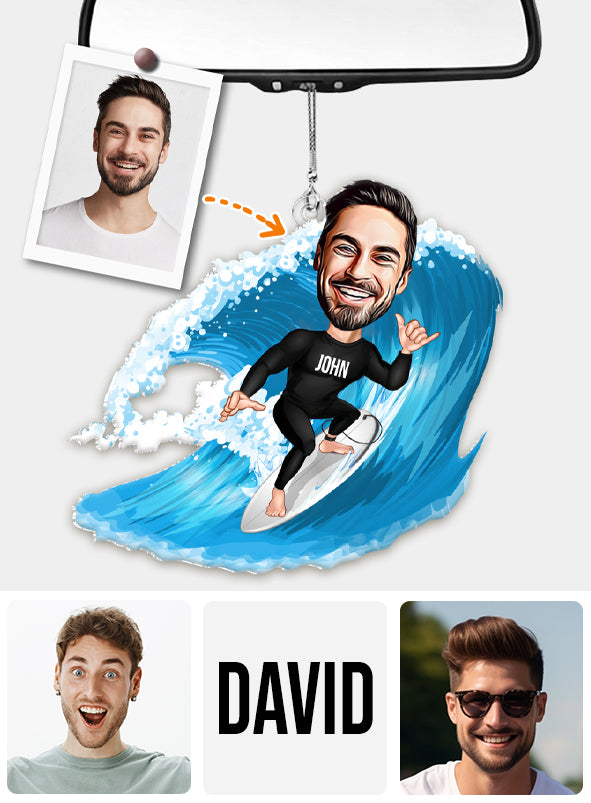 Alles wird dich umbringen, also wähle etwas Lustiges – personalisierter, individuell geformter Surfer-Autoanhänger