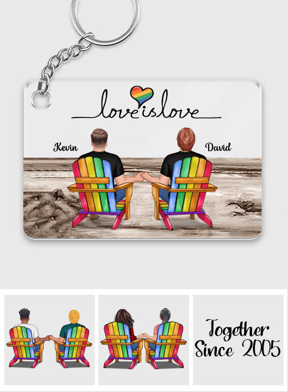 Liebe ist Liebe – Personalisierter LGBT-Unterstützungs-Schlüsselanhänger