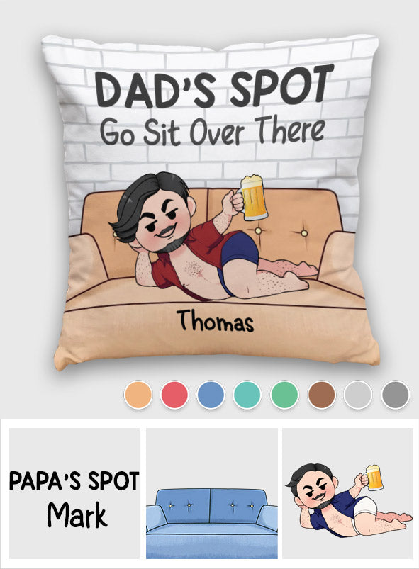 Papas Platz – Setz dich da drüben hin – Personalisiertes Vater-Kissen