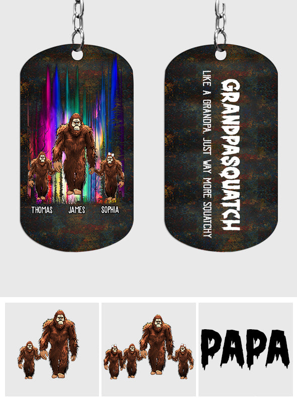 Grandpasquatch – Personalisierter Opa-Schlüsselanhänger aus Edelstahl