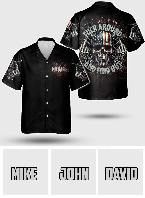 F*cking Around - Personalisiertes Totenkopf-Hawaiihemd