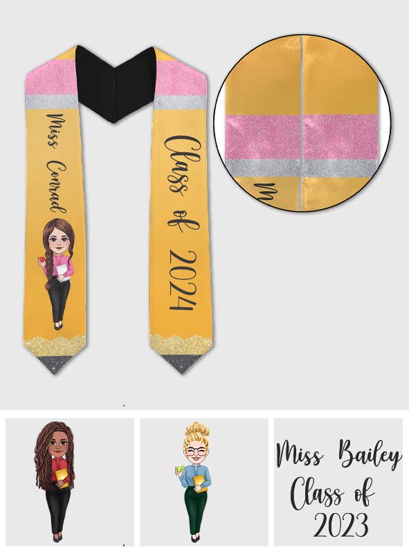 Teacher Graduation Stole - Personalized Teacher Graduation Stole