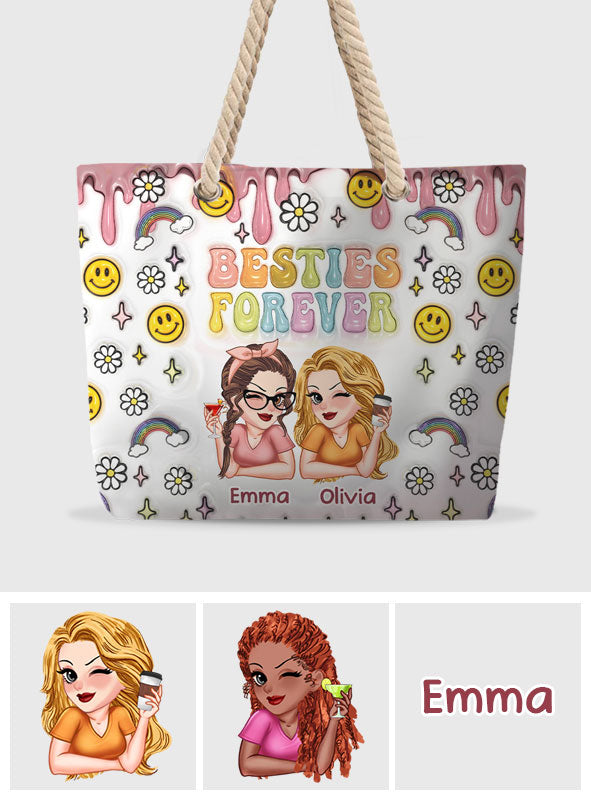 Für immer beste Freundinnen – Personalisierte Strandtasche für beste Freundinnen