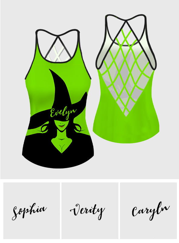 Grüne Hexe – Personalisiertes Tanktop mit Hexenkreuz