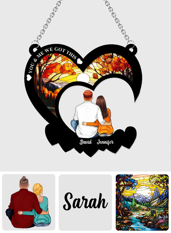 Du und ich, wir schaffen das – Personalisierter Sonnenfänger für Paare zum Aufhängen am Fenster