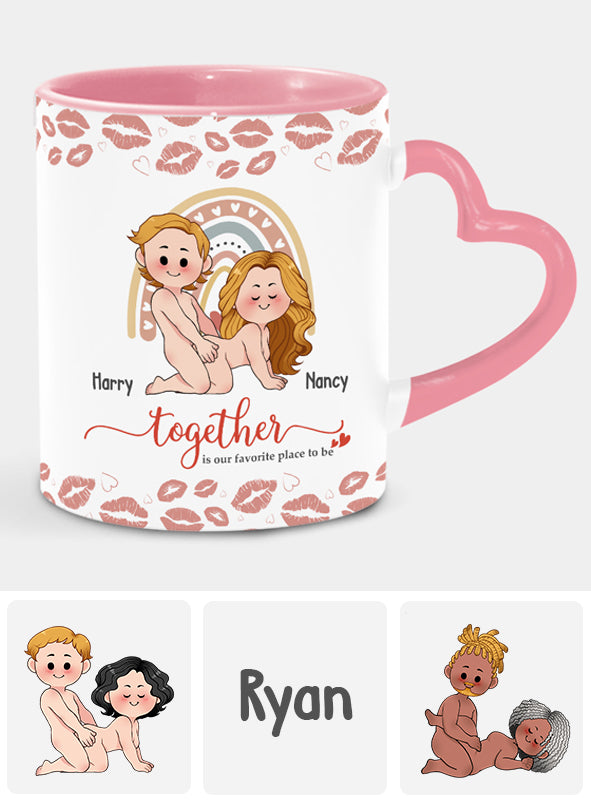 Ich liebe dich – Personalisierte Tasse mit Herzgriff für Paare
